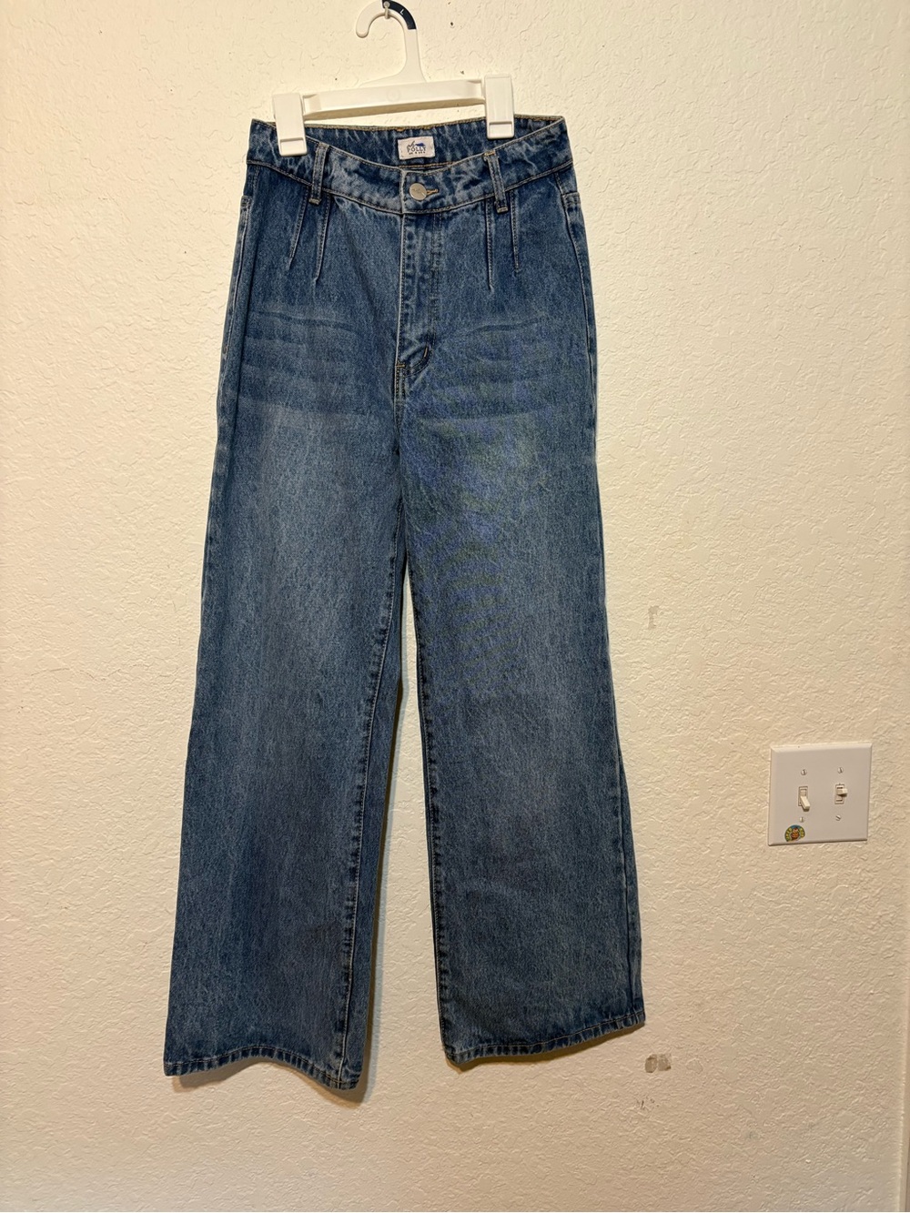 Oh Polly Rhinestone cut-out Wide-Leg High-Rise Jeans